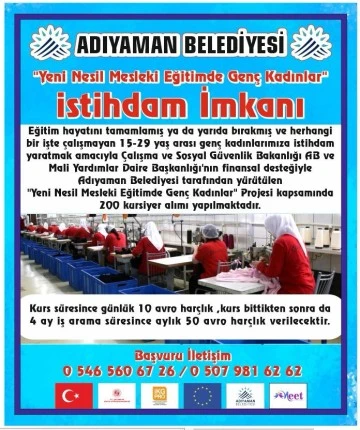 Adıyaman Belediyesinden Kadınlara Büyük Destek