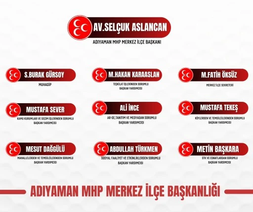 MHP Adıyaman Merkez İlçe Başkanlığı’nın Divan Kurulu belli oldu. 